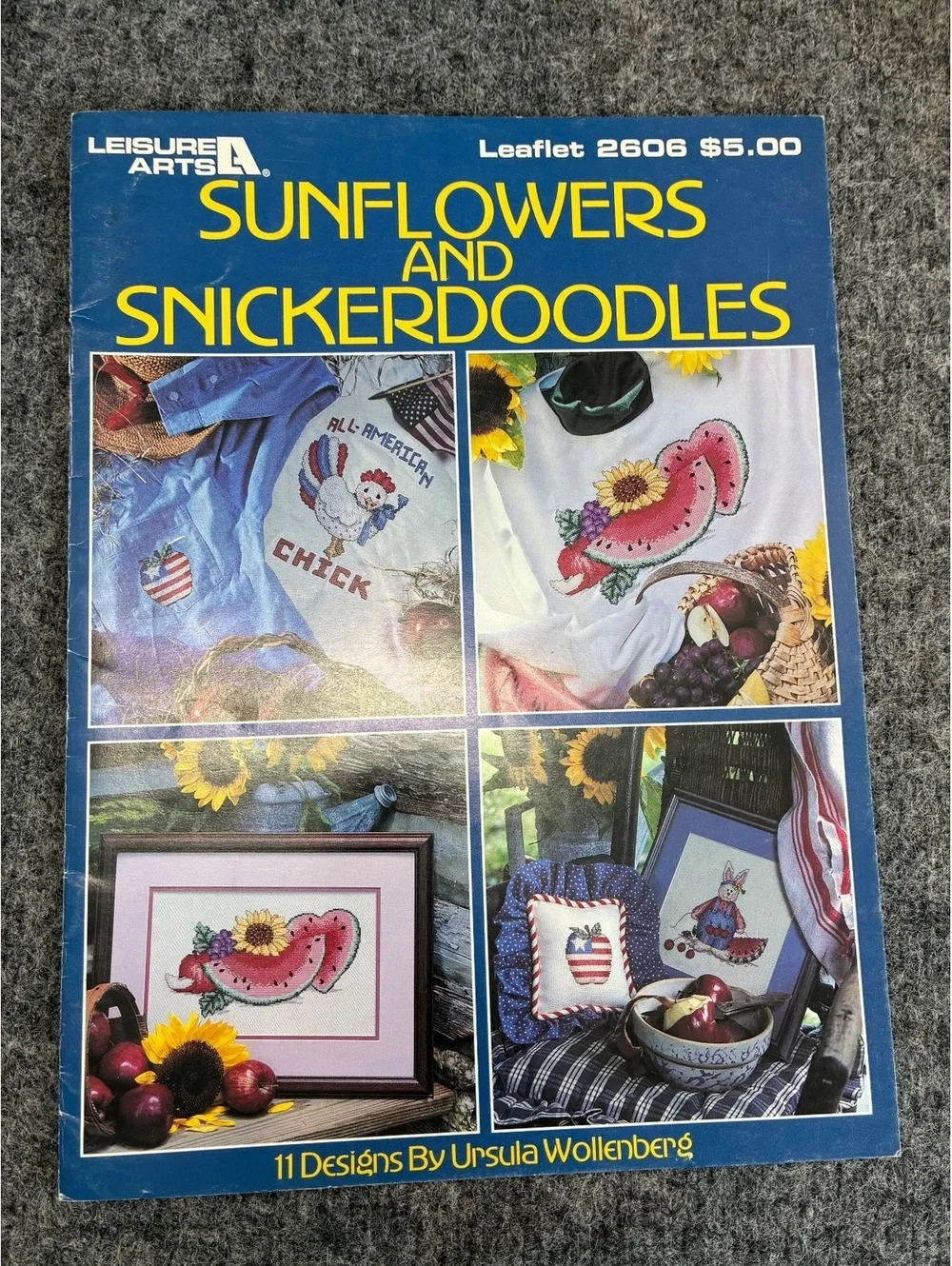 Leisure Arts Cross Stitch Pattern Booklets Sunflowers Buttoned Up Country Wear
